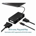 thumbnail image 2 of Mini DisplayPort (thunderbolt) to DVI VGA HDMI 3 in 1 Adapter, Black, 2 of 5