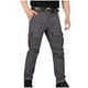 thumbnail image 2 of Pantalones largos para hombre, de color liso, informales, con bolsillos, para trabajo, para actividades al aire libre, rectos, de poliéster., 2 of 7