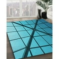 thumbnail image 3 of Ahgly Company Machine Washable Indoor Rectangle Transitional Dark Cyan Green Area Rugs, 8' x 12', 3 of 7