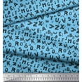 thumbnail image 2 of Soimoi Blue Rayon Fabric Alphabet Text Print Fabric by Yard 42 Inch Wide, 2 of 3