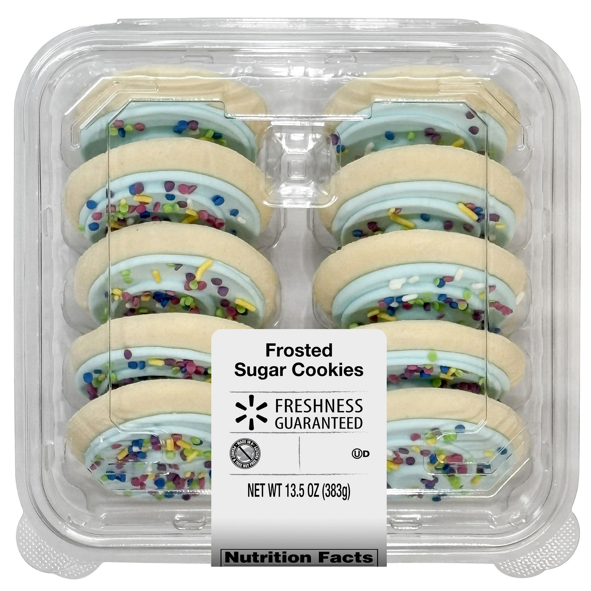 Freshness Guaranteed Blue Frosted Sugar Cookies, 13.5 oz, 10 Count (Shelf-Stable)