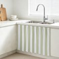 thumbnail image 3 of Sage Green Striped Cabinet Curtains 28"W x 35"L, Modern Farmhouse Sage Green White Stripes Under Sink Skirt for Bathroom Vanity Kitchen Self Adhesive, Dust-Proof Privacy Curtain for Closet, 3 of 9