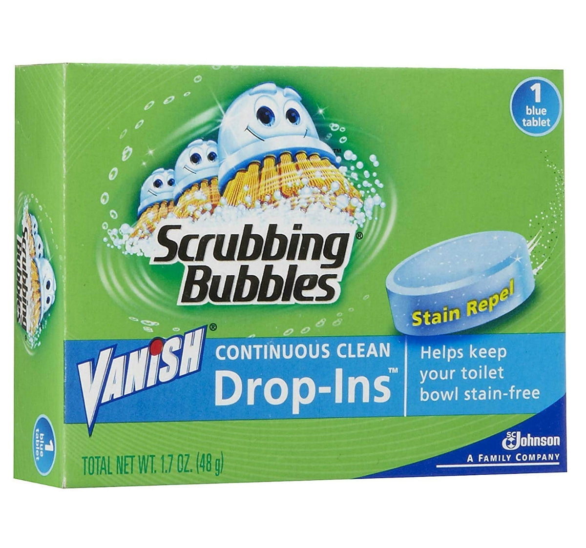 New Scrubbing Bubbles 00191 Vanish DropIns Toilet Bowl Cleaner, Blue