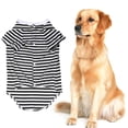thumbnail image 3 of Oversized Striped Dog T-Shirt, Breathable Cotton Vest for Medium to Large Dogs, Black and White, Size XL, Comfortable Pet Apparel, 3 of 7
