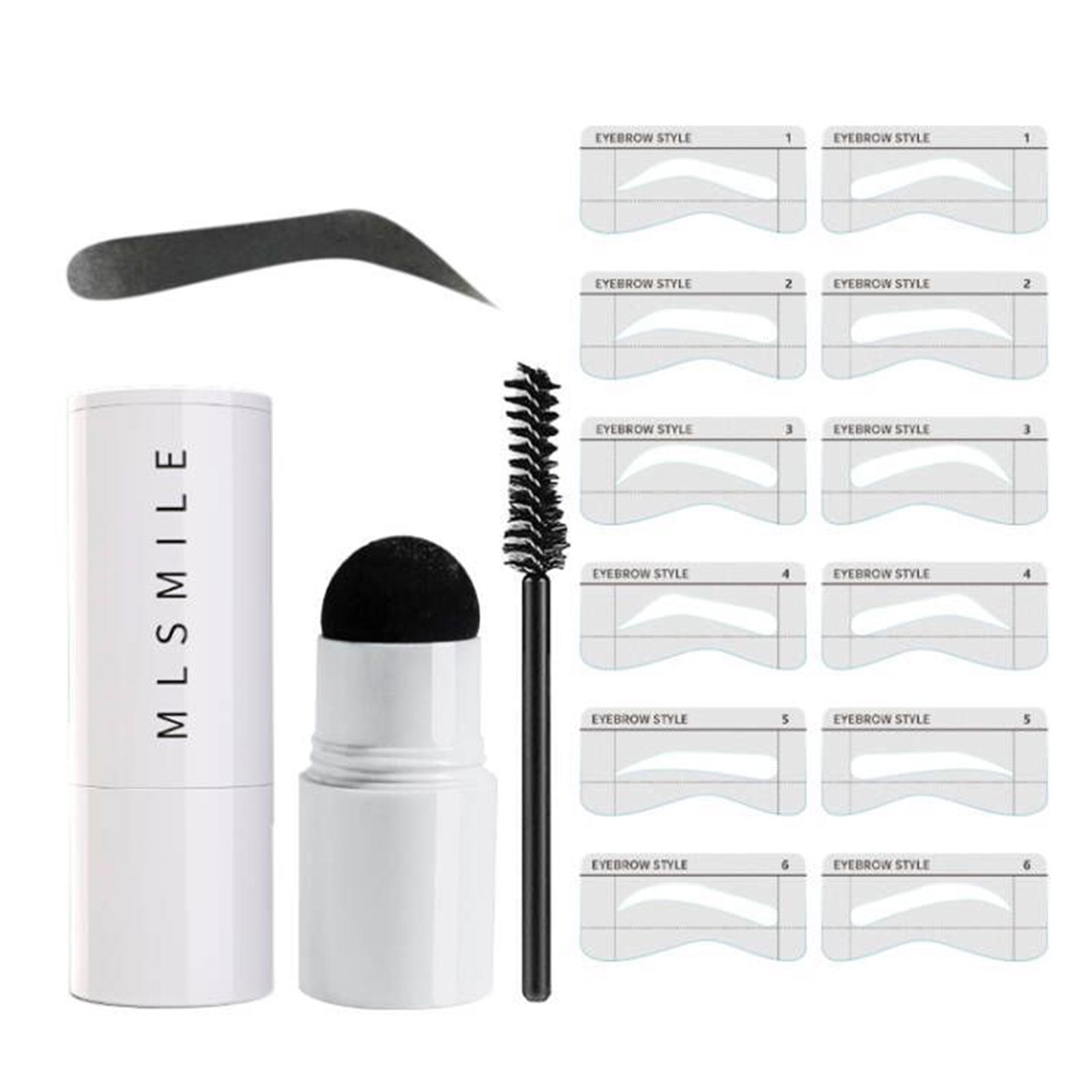 GEjnmdty Eyebrow Stamp Stencil Kit, The Brow Trio Kits with 12 Reusable