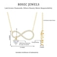 thumbnail image 6 of Rosec Jewels Lab Diamond Infinity Necklace and Heart Charm (5 mm - 1/2 Ct - EF-VS Grade) - Anniversary Day Gift, 10K Yellow Gold, 6 of 7