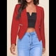 thumbnail image 4 of Blazer Corto para Mujer, Chaqueta Informal/de Trabajo de Larga con Abertura Frontal y Bolsillos Rojo 4XL, 4 of 8