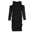 thumbnail image 2 of bar III Vestido ajustado con hombros descubiertos para mujer, negro, pequeño, 2 of 2