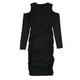 thumbnail image 2 of bar III Vestido ajustado con hombros descubiertos para mujer, negro, pequeño, 2 of 2