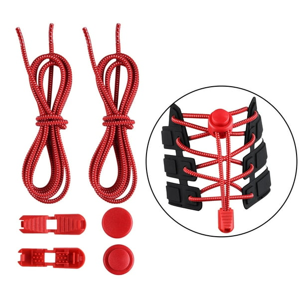Cordones de goma elásticos reflectantes, 47 "(120 cm), sin cordones, para niño adultos, compatible zapatillas, bota calzado informal , Rojo Yinane Cordones elásticos sin lazo