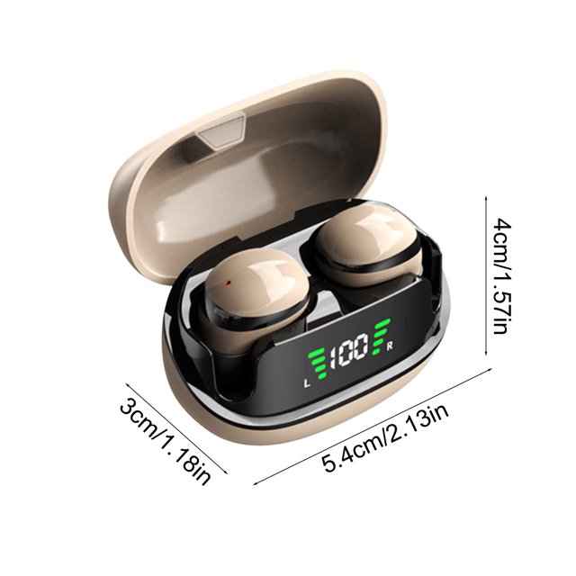 Herunwer Mini True Wireless Earbuds with Digital Display, Active Noise Cancelling, Type-C Fast Charging