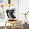 thumbnail image 3 of LALILO Throw Pillow Covers Ink Marble Black Stroke White Ink Brush Stroke Japanese Splatter Smear Art Wash Acrylic Set of 2 Square 18 x 18 Inch Pillowcase, 3 of 5