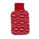 thumbnail image 3 of Botella de agua caliente de goma grande de 1 litro, cubierta tejida, bolsa de agua caliente para aliviar el dolor, calentar el cuerpo, copo de nieve rojo, 3 of 12
