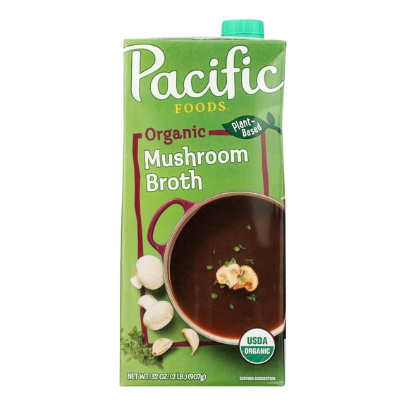 PACIFIC FOODS - Organic Mushroom Broth for Versatile Recipes - 32 Oz, Case of 12