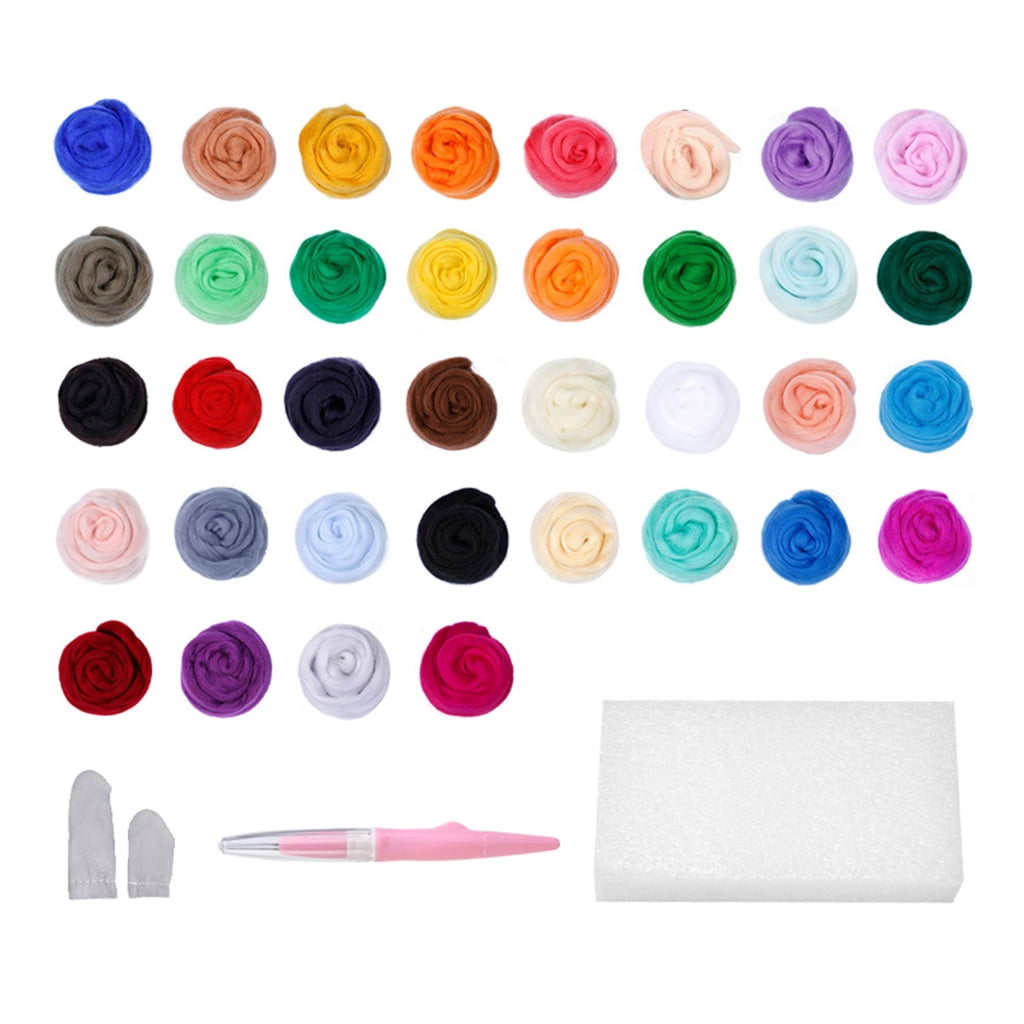 7/8/9/10 Color Needle Felting Supplies with Wool Felt Needle Tool Craft Wool Felted Set for Beginner Wool Felting Craft