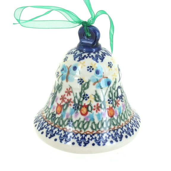 Blue Rose Polish Pottery Garden of Eden Large Bell