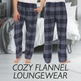 thumbnail image 2 of Pajama Pants for Men - 3 Pack Pajama Bottoms - Cotton Blend Flannel Plaid Lounge Pants, Comfortable PJ Pants, 2 of 8