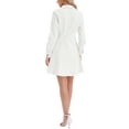 thumbnail image 3 of Women's Denim Dress Button Down Collar V Neck Long Sleeve A-line Cotton Jean Dress XS White, 3 of 6