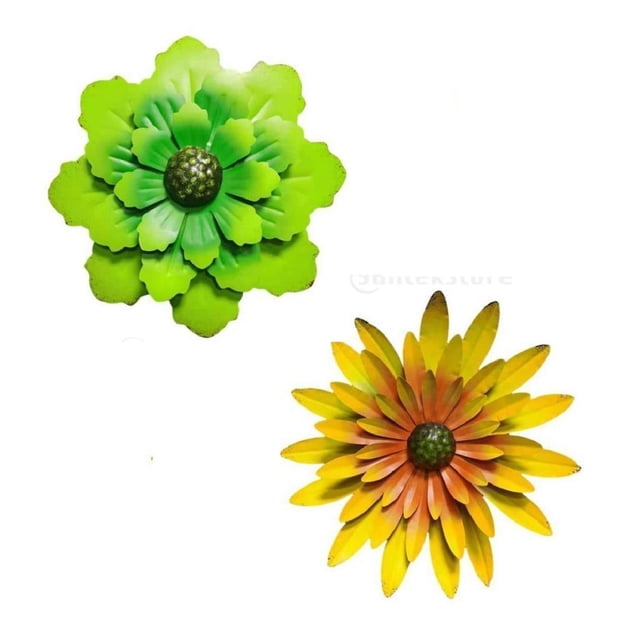 2 Piezas de Flores de Metal para Colgar en , Decoración de Pared, Patio para Patio, Porche, Jardín, Oficina BLESIY Escultura de pared