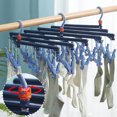 thumbnail image 2 of Perchas de ropa plegables, organizadores de armario, resistentes al viento, multifuncionales, para el hogar, con 29 pinzas, tendedero retráctil de ratán, 2 of 5