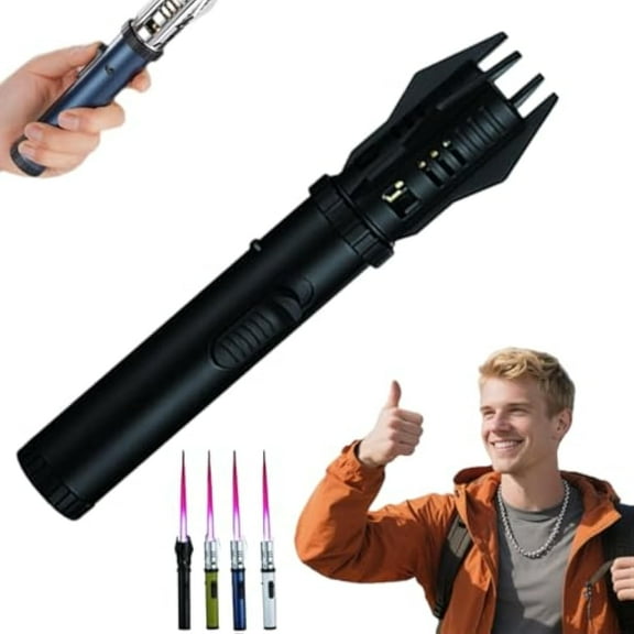 Blazara Lighter, L Electric Lighters, Outdoor Windproof Straight Flame Lighter, Plasma Rechargeable Adjustable Lighters for Camping and Kitchen