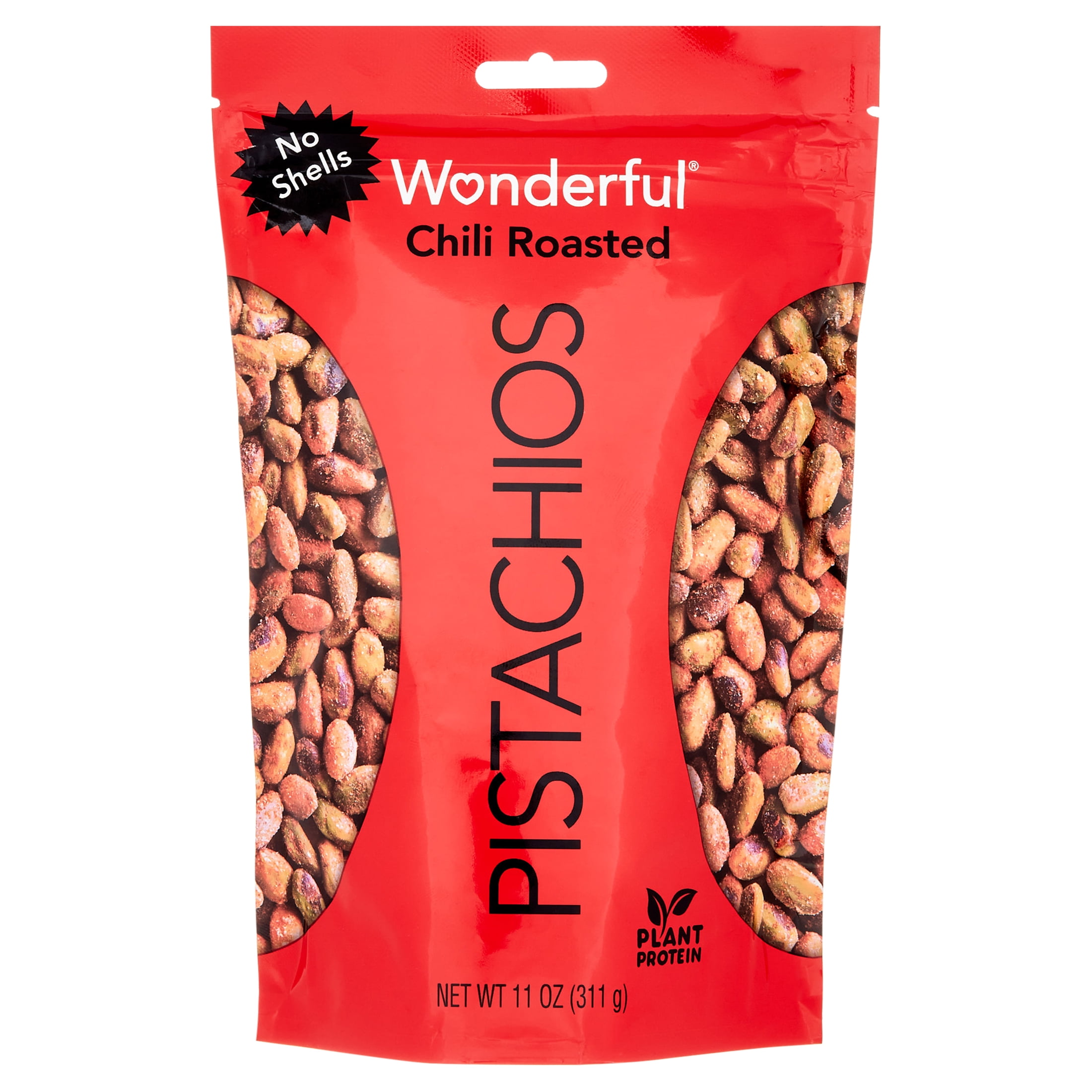 Wonderful Pistachios No Shells Chili Roasted Resealable Pouch 11 Oz Walmart