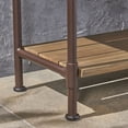 thumbnail image 4 of Chelsea Outdoor Industrial Acacia Wood and Iron Bench with Shelf and Coat Hooks, Gray, 4 of 6