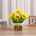 thumbnail image 4 of Yonrjhukm Artificial Flower Potted Desktop Ornaments, Faux Green Plant Table Decoration, Silk Cloth Artificial Flowers with Woven Basket for Home, Office, and Hotel Decoration, 4 of 7