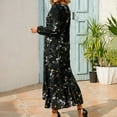 thumbnail image 7 of Xuniizn Floral Dress for Women, Long Sleeve Square Neck Fall Maxi Dress, Soft Thin Comfy Elegant Wedding Guest Dress, 7 of 7