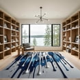 thumbnail image 2 of ODIKA 5'x7' Machine Washable Non-Slip Area Rug, Abstract Blue High Traffic Rug, Blue, 956054, 2 of 7