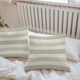 thumbnail image 6 of Throw Pillow Covers 26x26 Inch Set of 2, Sage Green Lines Waterproof Outdoor Pillow Covers, Modern Simple Striped Pattern Beige Decorative Cushion Pillowcases for Couch, Sofa, Bed, Garden, Patio, 6 of 9