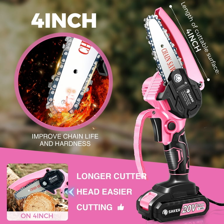 Saker Mini Chainsaw 4 Inch Portable Electric Chain Saw REVIEW and CUTTING 