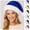 Blue, variant on Sakuulaan Sequin Santa Hats for Adults, Double-Layer Faux Fur Christmas Party Hat, 6 Colors, One Size