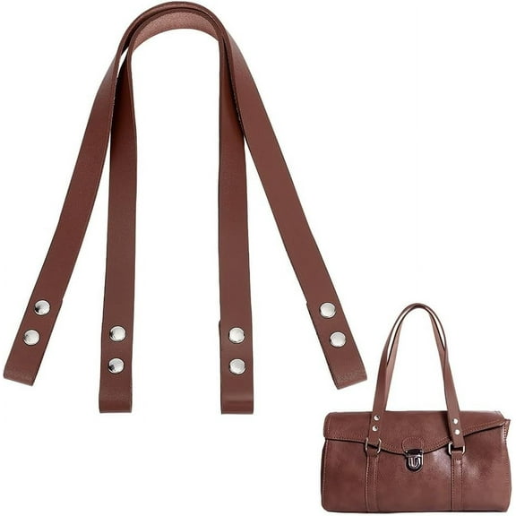 2pcs PU Leather Bag Straps 27.8” Shoulder Bag Handles with Snap Buttons Handbag Replacement Straps for Clutch Underarm Bag Handmade Bag Purse Handbag Repair Saddle Brown for DIY