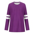 thumbnail image 6 of YUGYXL Womens Sweatshirts Round Neck Fashionable Casual Long Sleeved Tops Purple XXL, 6 of 7