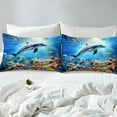 thumbnail image 4 of Erosebridal Marine Dolphin Sheet Set Twin,Ocean Wildlife Bedding Sets Twin Size,Marine Decoration,Breathable,3pcs, 4 of 7