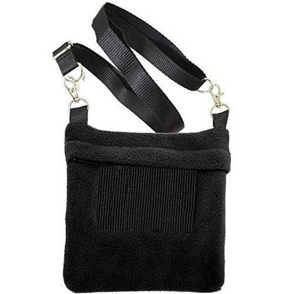 Exotic Nutrition Economy Carry Pouch (Black) - Fleece Bonding Carrier - Sugar Gliders, Squirrels, Marmosets, and Other Nestin