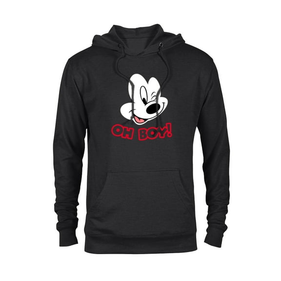 Disney Mickey Mouse Happy Face Winking Oh Boy - Pullover Hoodie for Adults - Customized-Black