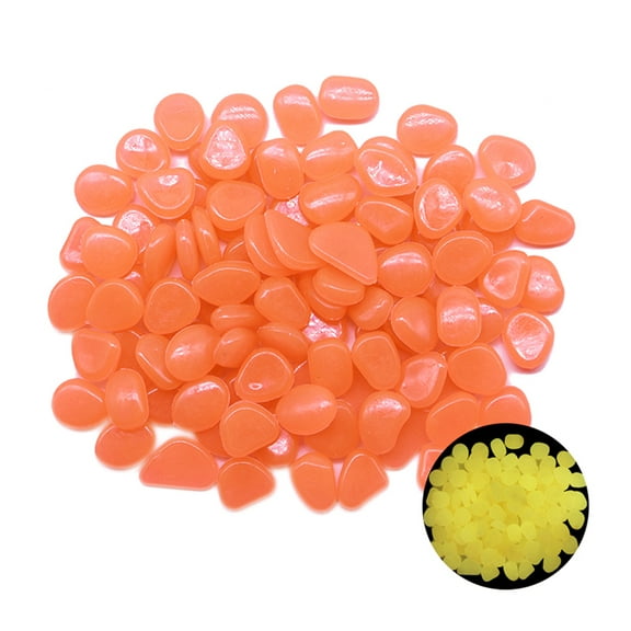 Willstar Glow In The Dark Pebbles Stones For Indoor And Outdoor Walkways Garden Driveway Large Bag Powered By Light And Solar 400pcs(Light orange)