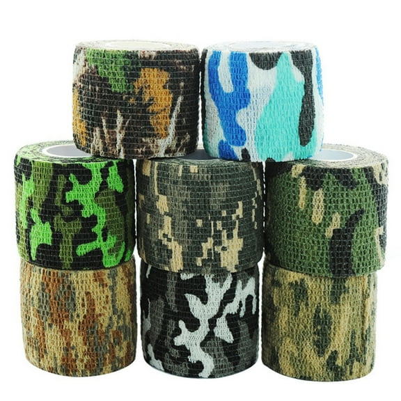 rygai Adhesive Outdoor Military Stretch Camo Camouflage Tape Bandage Hunting Wrap,Grass Camouflage