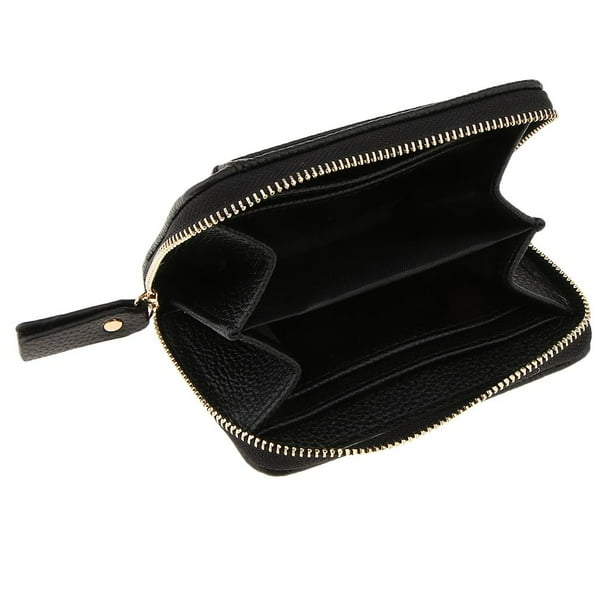 Cartera de cuero Zulema delgada para hombre monedero negro