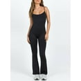 thumbnail image 3 of FEORJGP Women's Summer Sexy Bodycon Jumpsuit Black Sleeveless Long Rompers Backless Cami Tops Slim Fitted Bodysuit for Bar Club Streetwear, 3 of 9