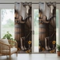 thumbnail image 3 of 2 Panels Outdoor Curtains for Patio Waterproof 54"x108" Vintage Western Weatherproof Privacy Outsides Curtains, Countryside Sunflowers Wooden Retro Grommet Thermal Drapes for Cabana Porch Pergola, 3 of 8