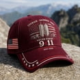 thumbnail image 4 of 911 25th Anniversary Patriotic Baseball Cap, Never Forget Honor Heroes US Flag Embroidered Adjustable Curved Brim Hat Men Women, 4 of 6