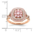 thumbnail image 5 of Primal Silver Sterling Silver Rose Gold-plated Pink and White Cubic Zirconia Cushion Ring, 5 of 5
