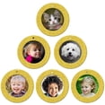 thumbnail image 1 of The Original Mini Glitter Photo Christmas Ornaments, Magnetic Easy-Load Picture Frame Ornament, Includes Photo Protectors Plus Hooks for Hanging, Round, Gold 6-Pack, 1 of 4