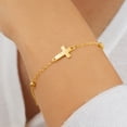 thumbnail image 4 of Turandoss Cross Bracelet for Women Dainty 14K Gold Plated Satellite Beaded Holy Mary Medal Faith Jewelry Teacher Appreciation Mothers Day Graduation Gifts for Her Mom Kids Teen Girls Wife Ideas, 4 of 9