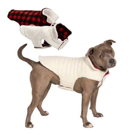 UPC: 0842229131642 | Flex-Fit Reversible Snuggle Terry Dog Coat – Cream Medium
