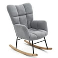 thumbnail image 3 of Rocking Accent Chair In Grey With Frame - Adds Stability To Room Comfortable For Living Area Use Soothes Mind, 3 of 5