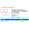 thumbnail image 2 of Fuel Injection Plenum Gasket Set - Compatible with 2010 - 2014 Honda CR-V 2.4L 4-Cylinder 2011 2012 2013, 2 of 2
